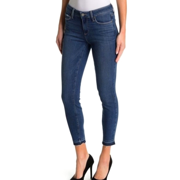 NWT Paige Verdugo Crop Skinny Jeans 29 Leyna Distressed Raw Hem - Picture 1 of 12